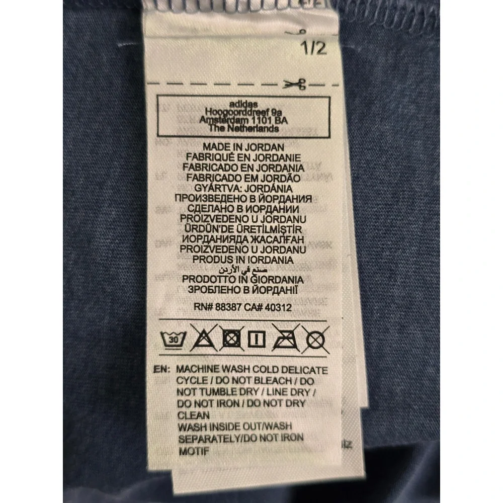 Adidas Mens CSCO Emblem Graphic Tee Blue Heather T-Shirt KU9183 Large